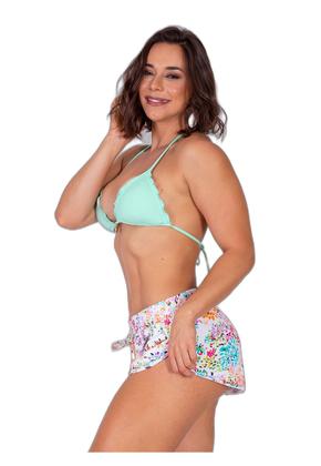 Imagem de Shorts Areia Branca Bio Itacaré Estampado Floral Branco