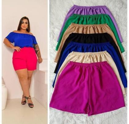 Imagem de Shorts Bermuda Plus Size Soltinho Duna Leve Moda Grande  G1g2g3 Cores Diversas Praia Verão