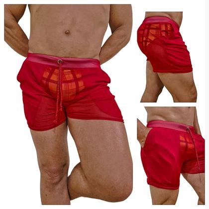 Imagem de Shorts calção transparente tule com bolso todas as cores