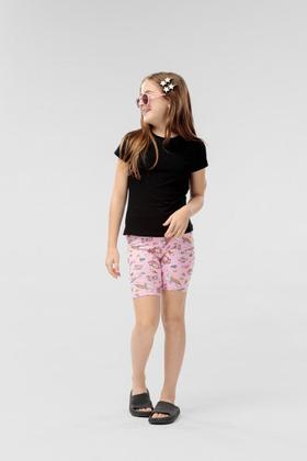 Imagem de Shorts Ciclista Infantil Rosa Claro Estampado