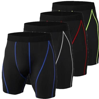 Imagem de Shorts de Compressão Masculino para Corrida - Secagem Rápida - Ideal para Verão e Academia