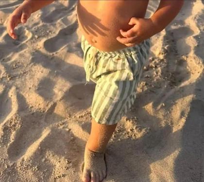 Imagem de Shorts de Linho e Algodão para Bebê (0-24 meses) - Listrado e Casual