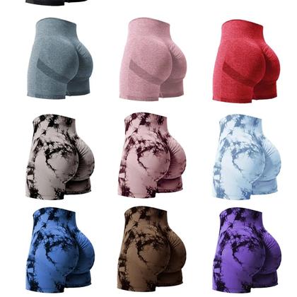 Imagem de Shorts De Verão Com Cintura Alta E Efeito De Levantar O Bumbum Para Mulheres, Estilo Tie Dye, Para