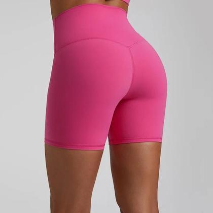 Imagem de Shorts de Yoga e Fitness Femininos - Cintura Alta, Compressão e Cor Sólida