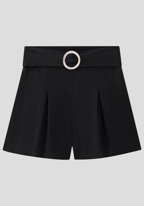 Imagem de Shorts em Viscose Cintura Alta com Pregas e Cinto - Lunender - Preto