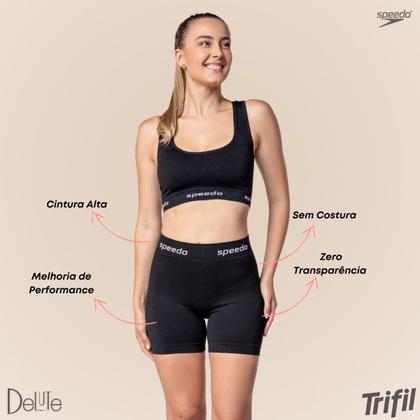 Imagem de Shorts Esportivo Feminino Speedo Canelado Poliamida com Elastano Cós Duplo Confortável
