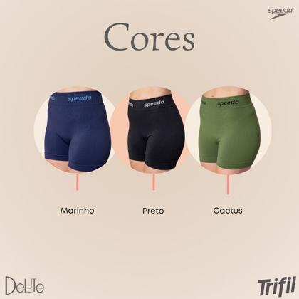 Imagem de Shorts Esportivo Feminino Speedo Canelado Poliamida com Elastano Cós Duplo Confortável