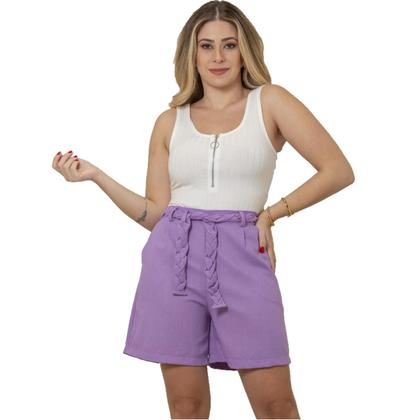 Imagem de Shorts Feminino cintura alta em Linho