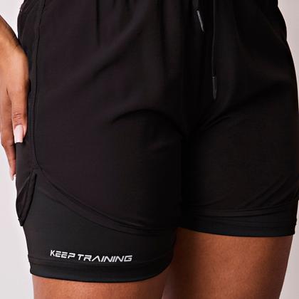 Imagem de Shorts Feminino de Academia 2 em 1 Bolso Interno