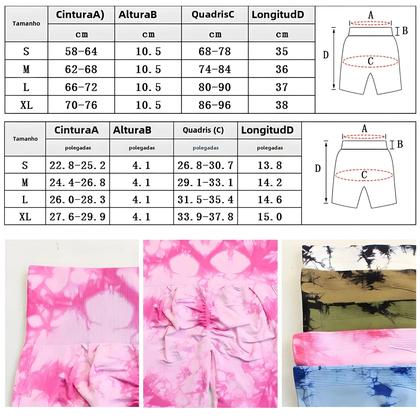 Imagem de Shorts Feminino de Alta Elasticidade Tie-Dye para Yoga, Esportes e Treino