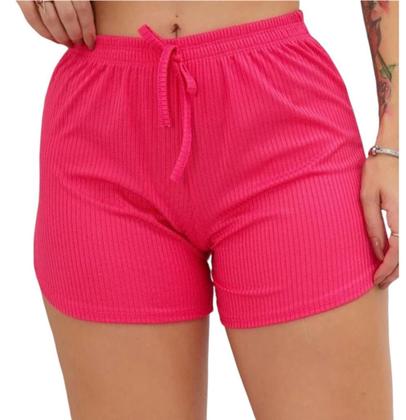 Imagem de Shorts feminino individual malha canelada conforto para o seu dia qualidade premium uso casual