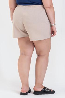 Imagem de Shorts Feminino Plus Size Eco Linho C/ Bolso e Elastico no Cós - Serena 