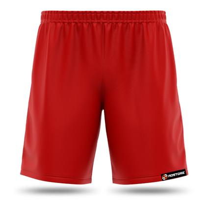 Imagem de Shorts Futebol Esportes Infantil Menino Poliéster Bermuda Calção Vermelho