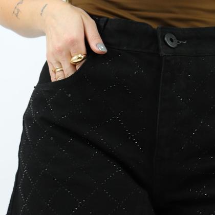 Imagem de Shorts Jeans 23 Graus Casual Strass Desfiado