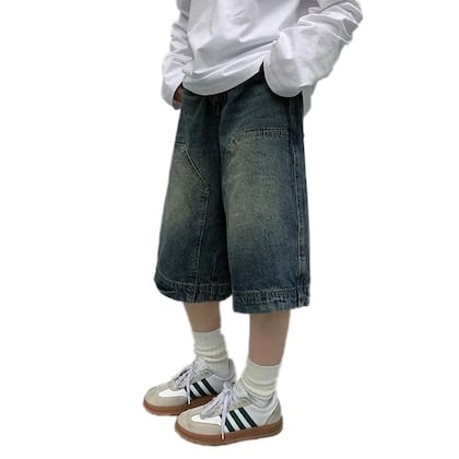 Shorts Jeans Baggy Vintage Y2K Femininos E Calças Jeans Capri