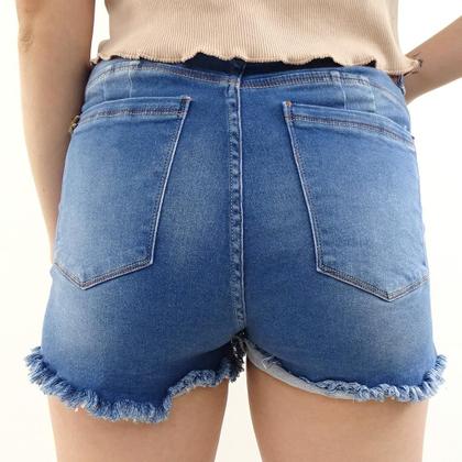Imagem de Shorts Jeans Delicia Barra Desfiada Com Cinto Trancado - 158703