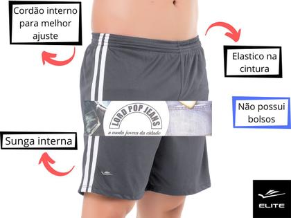 Imagem de Shorts masculino calção de futebol academia lazer 100% poliéster Elite