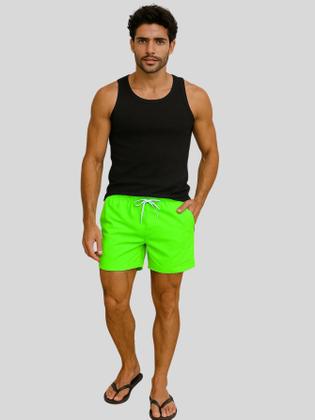 Imagem de Shorts masculino tactel com elastano neon vibes varias cores moda praia verão calor