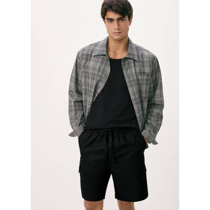 Imagem de Shorts Masculino Tecido Empapelado - Preto M