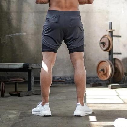 Imagem de Shorts Masculinos Camo De Secagem Rápida 2 Em 1 Para Academia, Corrida, Treino, Fitness, Jogging,