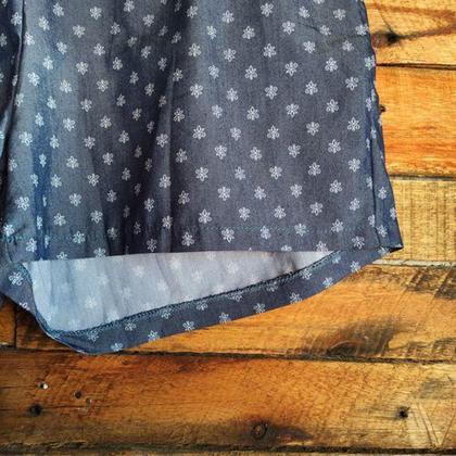 Imagem de Shorts Moda Feminina Chambery Jeans Estampada Com Zíper Lateral - CK Modas