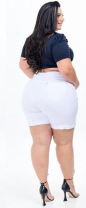 Imagem de Shorts Plus Size Xtra Charmy Branco