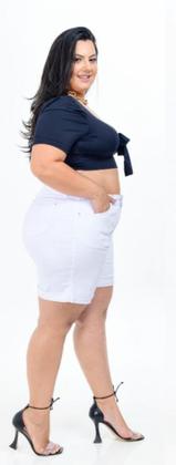 Imagem de Shorts Plus Size Xtra Charmy Branco