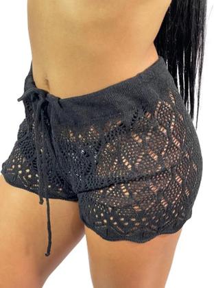 Imagem de Shorts Saída De Praia Feminino Rendado Transparente - R01