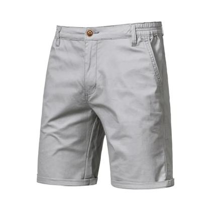 Imagem de Shorts Sociais Masculinos 100% Algodão - Cintura Elástica - Casual e para Negócios - 10 Cores