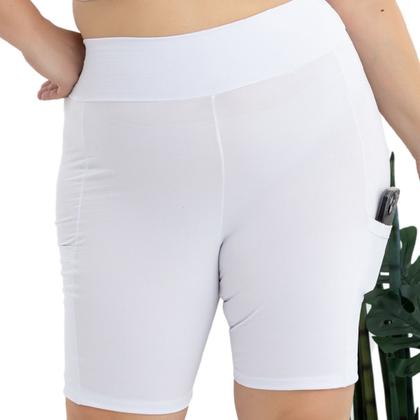 Imagem de Shorts Suplex Esportivo c/Bolsos Laterais Cós Alto Confort Plus Size Moda Feminina Fitness 3039.C1