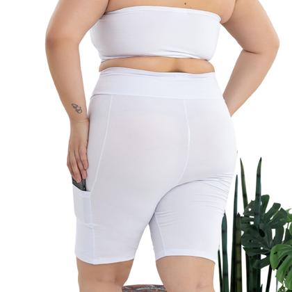 Imagem de Shorts Suplex Esportivo c/Bolsos Laterais Cós Alto Confort Plus Size Moda Feminina Fitness 3039.C1