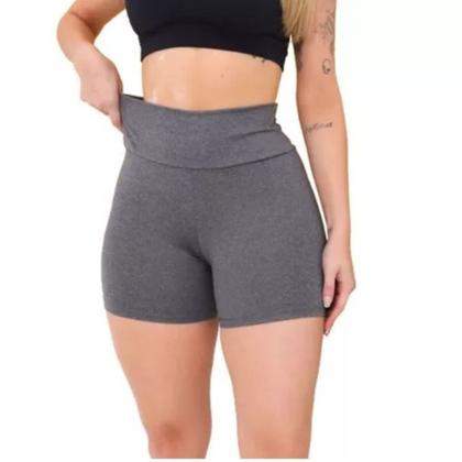 Imagem de Shorts Suplex Feminino de Academia Meia Coxa Cintura Alta Bermuda Zero Transparência