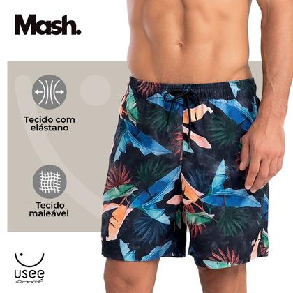 Imagem de Shorts Tactel Elástico Estampado Mash Verão Praia