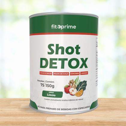 Imagem de Shot Detox com Especiarias Poupa de Maçã Gengibre Laranja Couve e Salsa Sabor Limão 150g Fitoprime