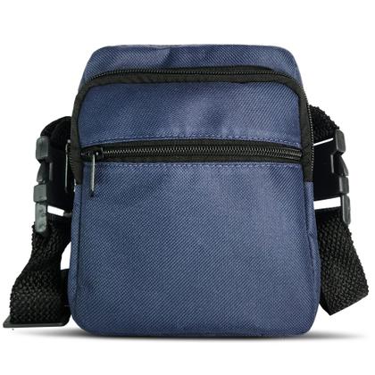 Imagem de Shoulde Bag Preta Lisa Bolsa Pochete Transversal 3 Divisórias