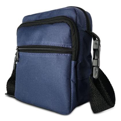 Imagem de Shoulde Bag Preta Lisa Bolsa Pochete Transversal 3 Divisórias