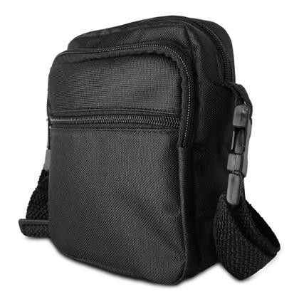 Imagem de Shoulde Bag Preta Lisa Bolsa Pochete Transversal 3 Divisórias