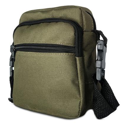 Imagem de Shoulde Bag Preta Lisa Bolsa Pochete Transversal 3 Divisórias