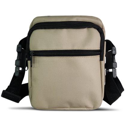 Imagem de Shoulde Bag Preta Lisa Bolsa Pochete Transversal 3 Divisórias