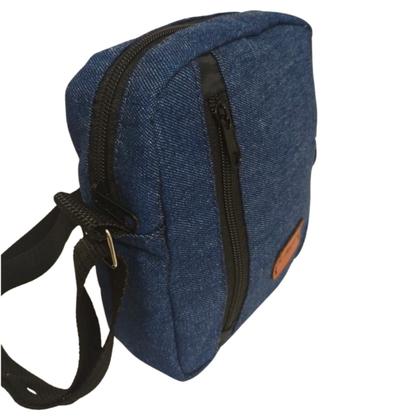 Imagem de Shoulderbag Jeans Bolsa Bolsinha estilosa Masculina feminina pochete lateral Tiracolo Necessaire alça ajustável porta celular objetos moda casual
