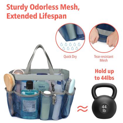 Imagem de Shower Caddy F-color Mesh portátil, 2 alças e 7 bolsos, pacote com 2