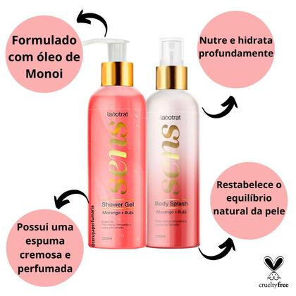 Imagem de Shower Gel + Body Splash Labotrat Morango + Rubi 230ml