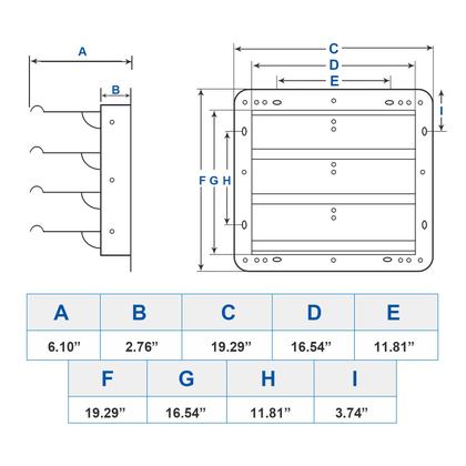 Imagem de Shutter Louver Vent iPower 16 polegadas quadradas de alumínio prateado