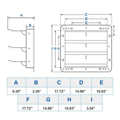 Imagem de Shutter Louver Vent iPower, alumínio quadrado de 14 polegadas, pacote com 2