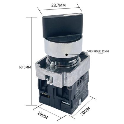 Imagem de Sibratec botão chave seletora metalica bd33 com 3 posições 2na manopla curta