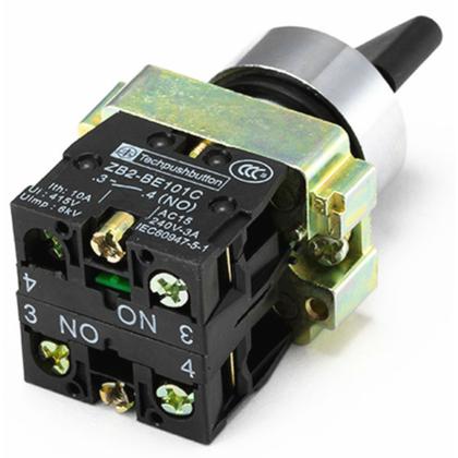 Imagem de Sibratec botão chave seletora metalica bd33 com 3 posições 2na manopla curta