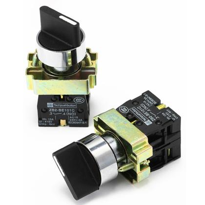 Imagem de Sibratec botão chave seletora metalica bd33 com 3 posições 2na manopla curta