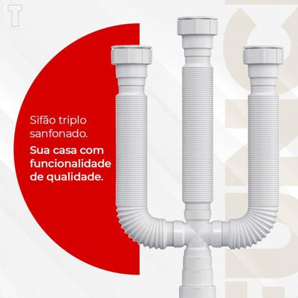 Imagem de Sifao astra tanque triplo stu sanfonado 
