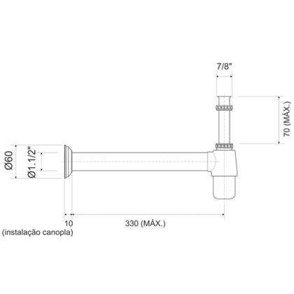 Imagem de Sifao Celite Lavatorio 7/8" Ric Cromado B5000r0crb
