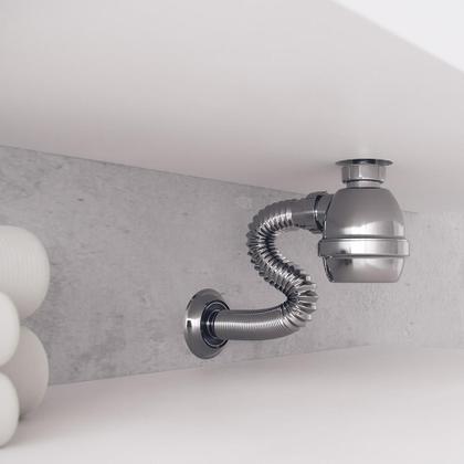 Imagem de Sifão Com Tubo Extensivo Com Copo Cromado 80cm - Blukit